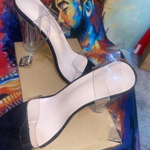 Clear Chunky Block Low Heels for Women,